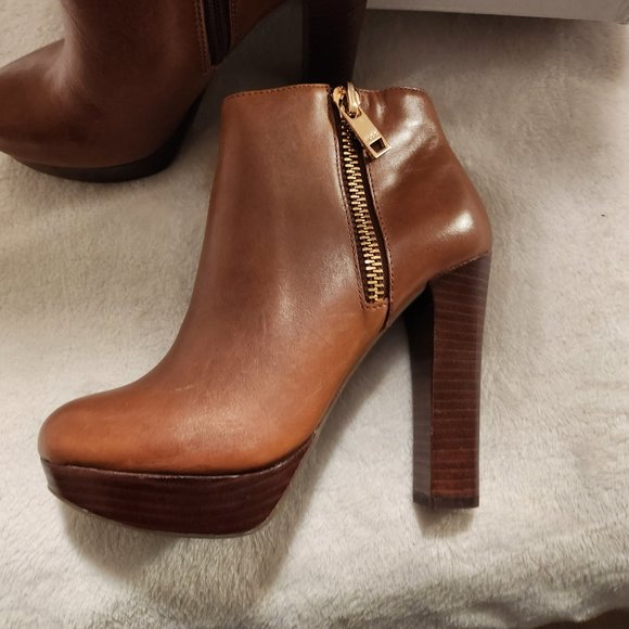 Aldo Brown/Tan Leather Heeled Ankle Boots - NWB - Picture 6 of 6